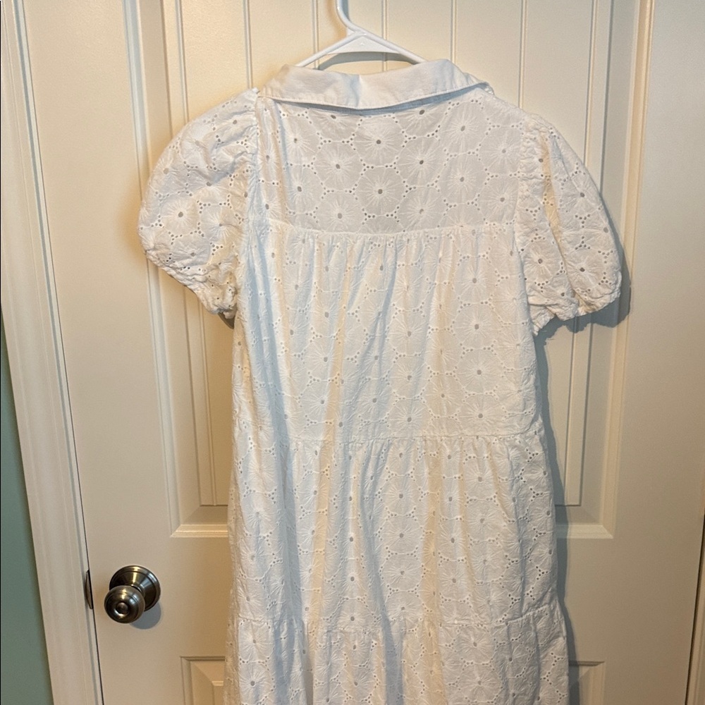 White Eyelet Button-Down Dress - Picture 3 of 5